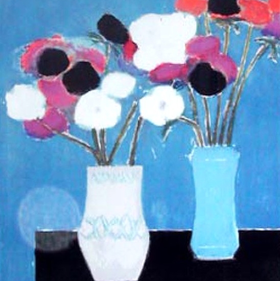 ベルナール・カトランの絵画作品　タイトルは、アネモネの2つの花束